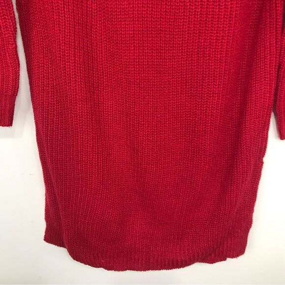 Ambiance Apparel Red Criss Cross Back Tunic Sweater NEW - Picture 4 of 13